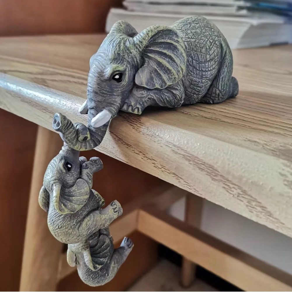 3pcs Set, Old Elephant Hanging Baby Elephant, Mother Love Elephant